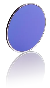 Infrared optical filters for long-pass or bandpass use, photographed on a neutral background.