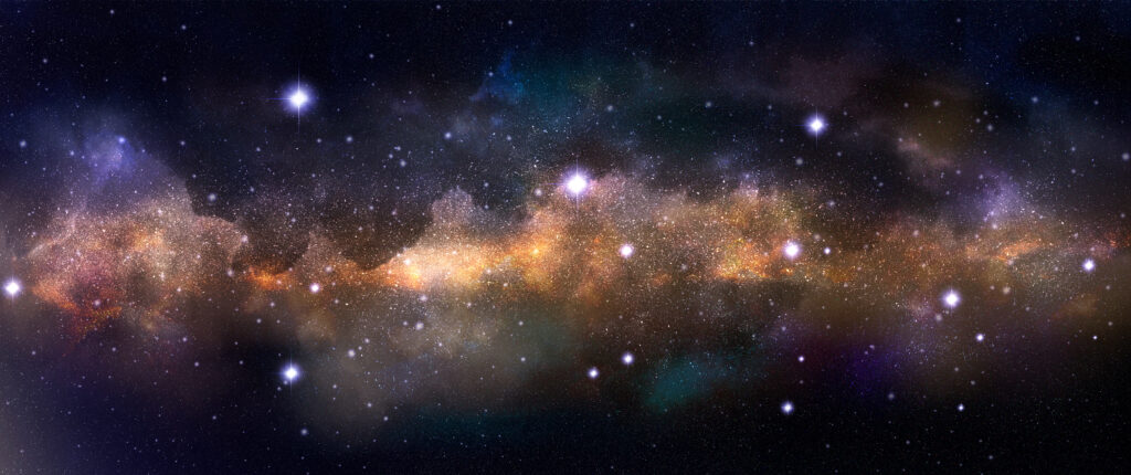 panorama of starry sky, artistic vision of the milky way
